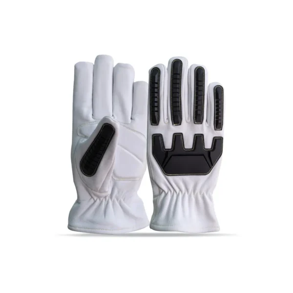 White Grey and Black Impact Protection Gloves IG-008