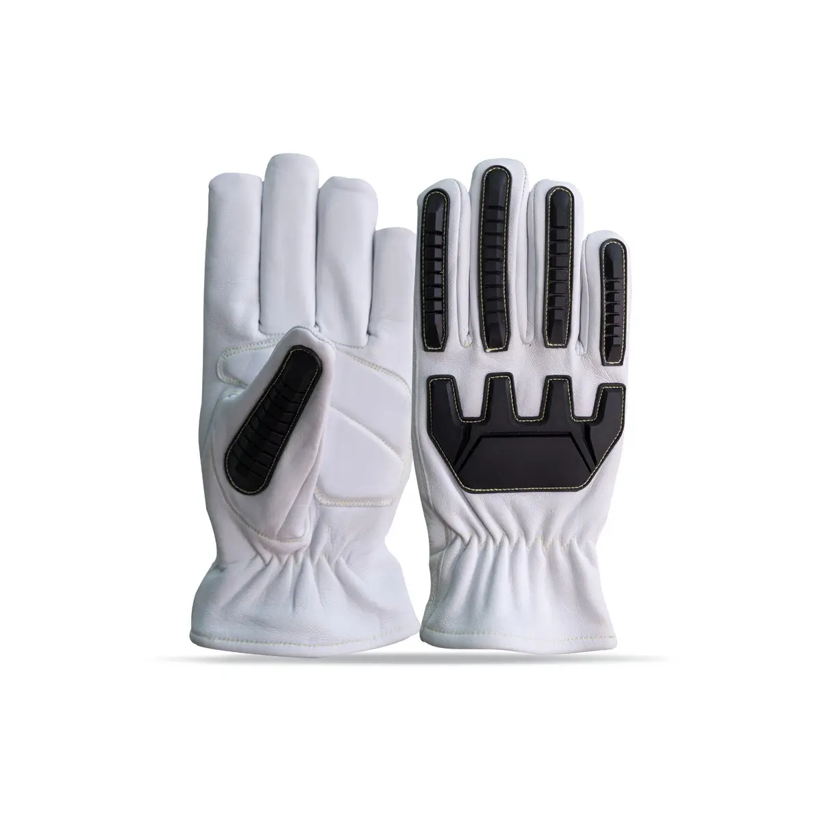 White Grey and Black Impact Protection Gloves IG-008