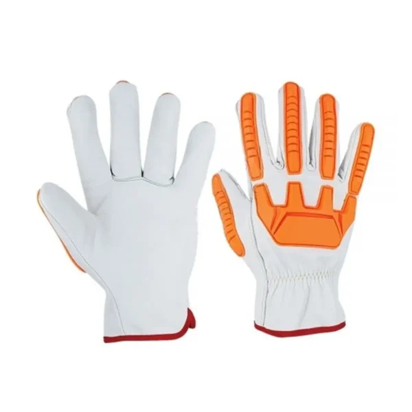 White and Orange Impact-Style Work Gloves IG-005